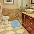 thumbnail image 6 of PiccoCasa Luxury Soft Plush Shaggy Thick Microfiber Bath Mat Floor Mat Non-slip Rubber Back Blue 20" x 31", 6 of 7
