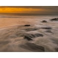 thumbnail image 2 of Jaynes Gallery 24x20 Black Ornate Wood Framed with Double Matting Museum Art Print Titled - USA-New Jersey-Cape May National Seashore Sunrise on rocky shoreline, 2 of 4