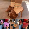 thumbnail image 4 of Womens Sandals Block Heel Platform Chunky Heeled Clear Transparent String Wedges Ankle Strap Sandals for Women, 4 of 6