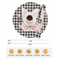 thumbnail image 6 of 13 Inch Round Placemats Set of 4, Easter Non Slip Heat Insulation PP Table Mats, Spring Rabbits Ears Feet Wildflowers Black Plaid Washable Place Mats for Kitchen Dining Party Table Decor, 6 of 7