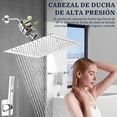 thumbnail image 3 of Regadera para baño con filtro 10 pulgadas combo cabezal ducha lluvia alta presión ducha mano 2 cartuchos filtro reemplazables manguera 1,5 metros plat, 3 of 8