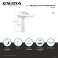 thumbnail image 7 of Kingston Brass VPB2710 Venus 27" Ceramic Corner Pedestal Sink (Single Hole), Glossy White, 7 of 7