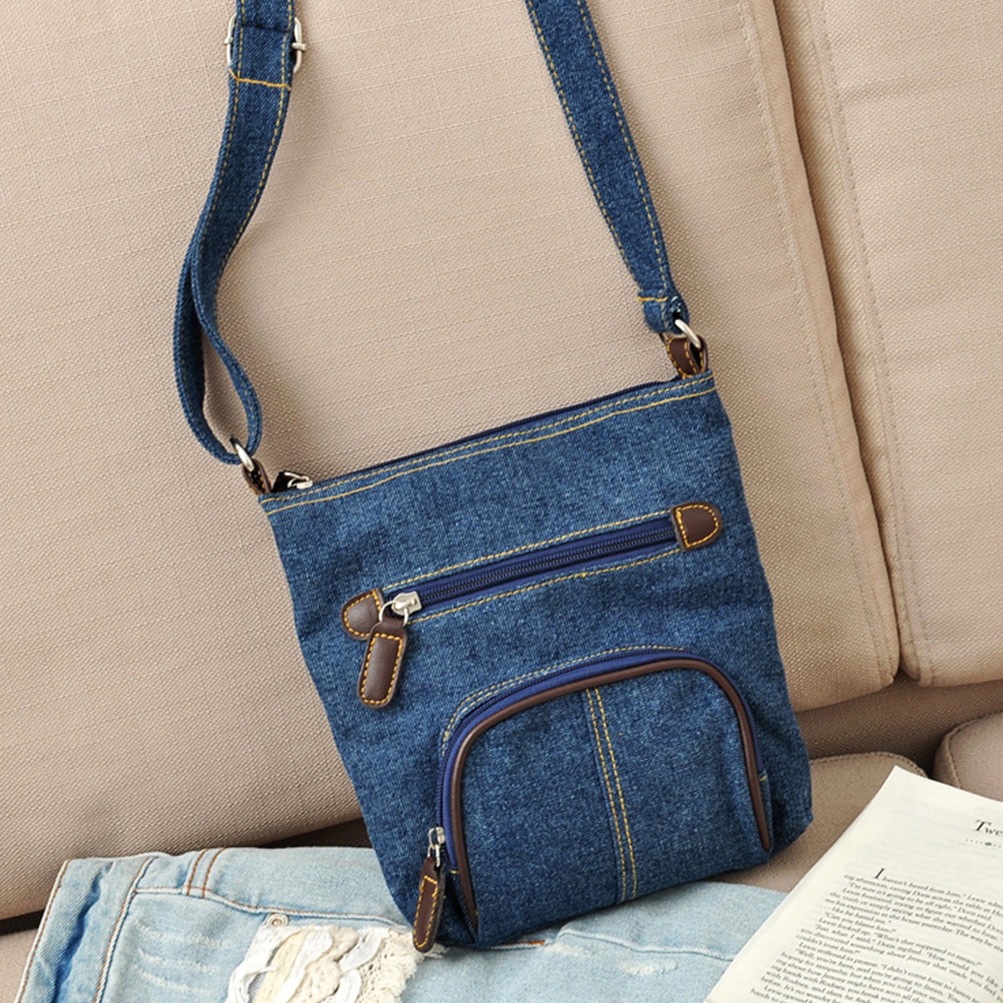 Women Denim Crossbody Bag Multi Pocket Denim Shoulder Bag Small Organizer Jean Purse Wallet - Walmart.com Women Denim Crossbody Bag Multi Pocket Denim Shoulder Bag Small Organizer Jean Purse Wallet - Walmart.com