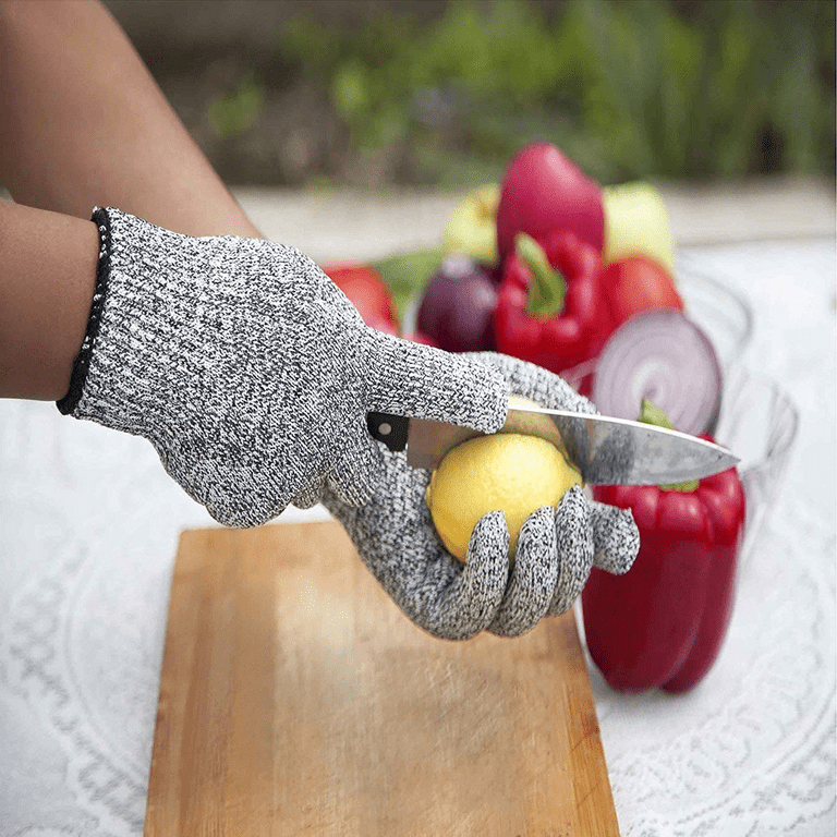 Cut Resistant Gloves - Food Grade, High Performance Level 5 Protection for  Kitchen Cooking, Mandolin Slicing, Wood Carving (Middle, Length 9.45 inch)
