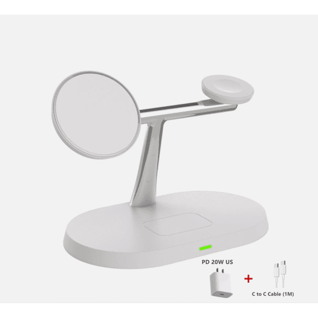 Estación de Carga Inalámbrica 3 en 1 Magnética Rápida para iPhone Apple Watch y AirPods