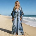 thumbnail image 2 of Puliio Womens Kimono Robes Elegant Floral Print Long Sleeve Nightgown Bathrobe Ladies Soft Comfortable Sleepwear Housecoats,Size S, 2 of 5