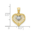thumbnail image 2 of 10k Yellow Gold and Rhodium Love Heart With Religious Faith Cross Charm Pendant Necklace Measures 15x12mm Wide - Bead Ch, 2 of 2