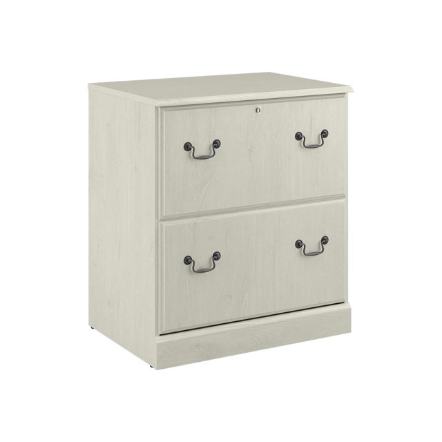 Bush Furniture Saratoga 2 Drawer Lateral File Cabinet, Linen White Oak