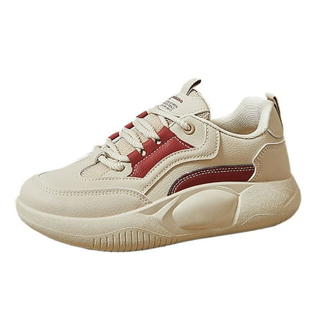 QYZEU Wide Sneakers for Women Women Casual Shoes Leisure Sport Shoes Running Shoes Breathable Fashion for Student and Teenagers Womens Comfort Casual Shoes Red 38