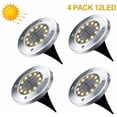 thumbnail image 2 of 4 luces solares para jardín, 12 LED, luz solar para suelo, luces solares para jardín exterior, blanco cálido, 2 of 7