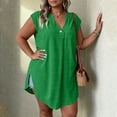 thumbnail image 4 of Yievot Plus Size Tank Tops for Women Trendy Pleated Sleeveless Shirts Side Slit Versatile Casual Tunic Tops, 4 of 7