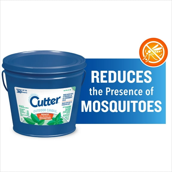 Cutter Outdoor Soy Wax Candle, Reduces The Presence of Mosquitos, Citronella & Mint Scent, 17 Ounces