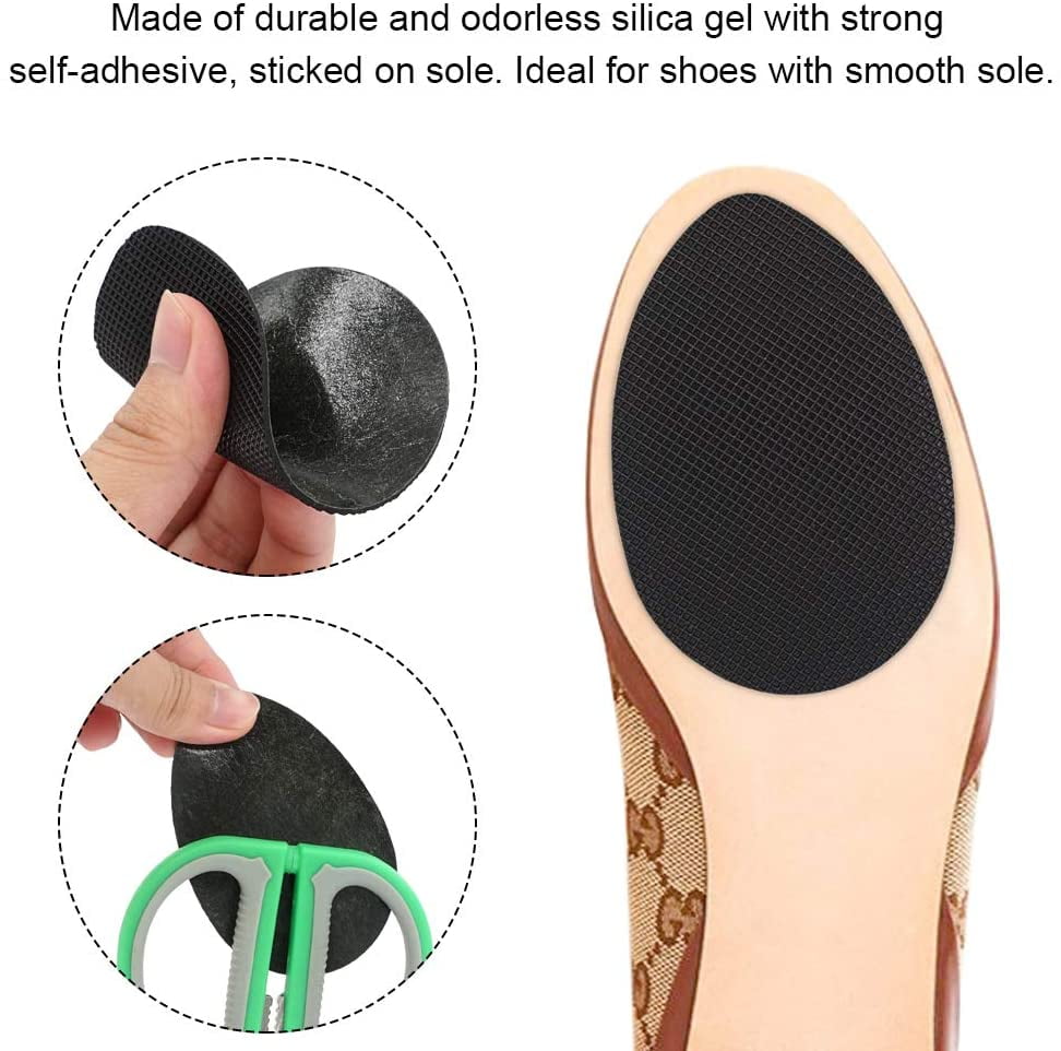 Adhesive Sole Grip Protector Skid Proof Sole Made Kaps Non Slip Shoe Sole Pads for Men and Women Safe Walk Black Anti Slip Stick on Soles