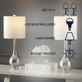 thumbnail image 4 of JONATHAN Y Dylan 25" Metal/Crystal Teardrop LED Table Lamp, Nickel (Set of 2), JYL5010B-SET2, 4 of 8