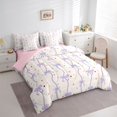 thumbnail image 3 of Feelyou Fashion Purple Bow Twin Bedding Sets 7-Piece, Cartoon Ribbon Bedding Comforter Set, 3 of 8