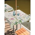 thumbnail image 3 of Square Outdoor Tablecloth With Umbrella Hole And Zipper– Pink Blue Daisy Floral Waterproof Patio Table Cover for Party, Picnic, Backyard, 54"x54" , Wildflowers Herbs Botanical Beige, 3 of 8