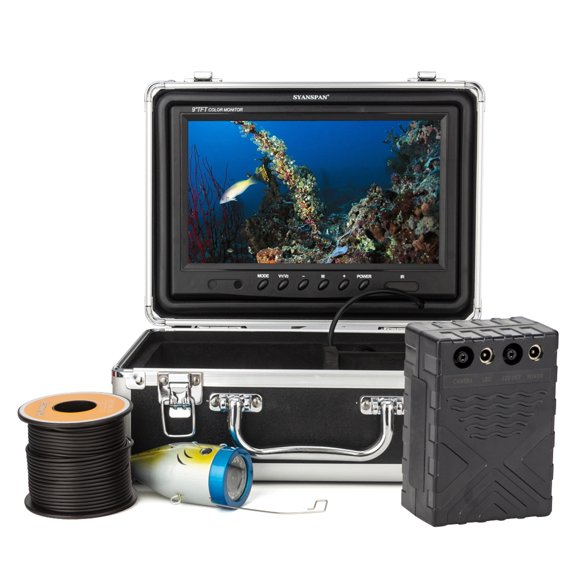 Underwater Fishing Fish Finder with 12LEDs 7Inch9Inch LCD Display 15M30M50M Cable IP68 Waterproof for Sea Lake Boat Ice Fishing 9 inch screen x 30M cable