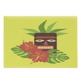 thumbnail image 1 of Luau Cutting Board, Vibrant Composition of a Tiki Mask Exotic Summer Hibiscus and Palm Leaves, Decorative Tempered Glass Cutting and Serving Board, in 3 Sizes, by Ambesonne, 1 of 2