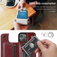 thumbnail image 4 of Apple iPhone 13 Wallet Case with Card Holder, Dteck PU Leather Kickstand Card Slots Case, Double Magnetic Clasp and Durable Shockproof Cover For iPhone 13,Brown, 4 of 8