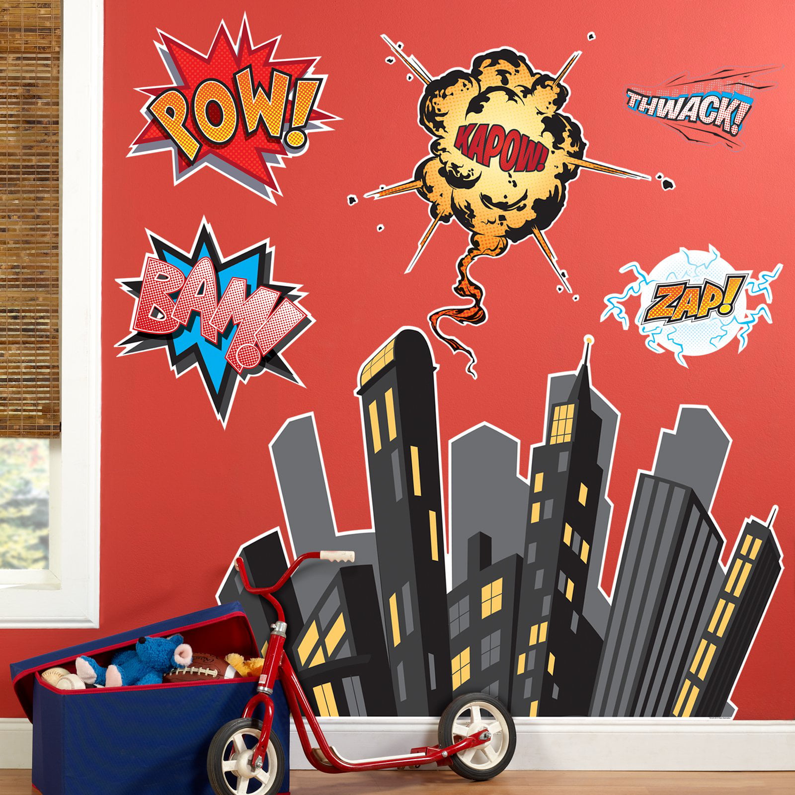 RoomMates RMK2749SCS DC Superhero Logos Peel & Stick Wall Decals 16 Count for sale online