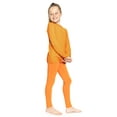 thumbnail image 2 of Stretch Is Comfort Oh so Soft Youth Girl's Set Long Sleeve Crew and Leggings Orange Large, 2 of 6