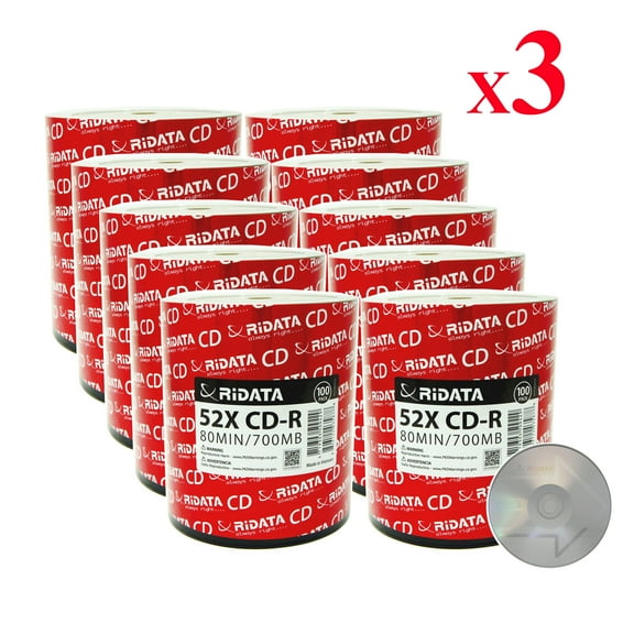 3000 Pack Ridata CD-R 52X 700MB 80Min Logo Blank Media Recordable Disc