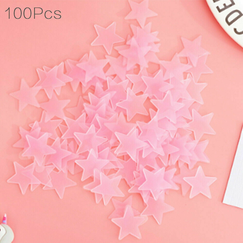 100/500Pcs 3D Wall Glow Dark Stars Stickers Kids Bedroom Nursery Room Decor PS 