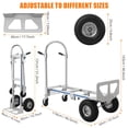 thumbnail image 3 of GloryStar Diable Pliant 2-en-1 Robuste, Chariot Convertible Supporte 800 Lb, Équipé de Roues en Caoutchouc Tout-Terrain, Chariot Utilitaire Parfait pour Entrepôt, Déménagement Ou Usage Domestique, 3 of 6