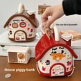 thumbnail image 2 of House piggy bank, portable design, equipped with keys and cartoon stickers, make your own different piggy bank., 2 of 4