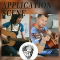 thumbnail image 6 of Personalized Guitar Picks Gifts Guitars Pick Keychain Double-side Engraved Crane Stainless Steel Guitar Pick with PU Leather Case Plectrum Guitars Set for Player Musician Lover Silver, 6 of 9