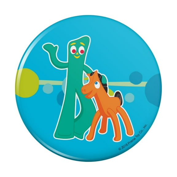 Gumby Pokey Bendy Buddies BFFs Kitchen Refrigerator Locker Button Magnet