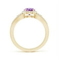 thumbnail image 2 of ANGARA Natural 0.8 Ct. Amethyst with Diamond Halo Ring in 14K Yellow Gold for Women (Ring Size: 3), 2 of 8