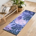 thumbnail image 6 of Purple Lotus Leaf Bedroom Runner Rug 2'x 6' Non Slip Carpet Indoor Home Area Rug Living Room, 6 of 8