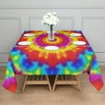 thumbnail image 3 of Rainbow Tie Dye Mandala Pattern Square Tablecloth,Waterproof Square Table Cover,Wipeable Spillproof Washable Table Cover for Home Kitchen Party Decor 60"x60"(152x152cm), 3 of 6