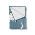thumbnail image 2 of Saying Soft Flannel Fleece Throw Blanket, Hanging Sheep Star and Crescent Moon Sleeping Themed Illustration, Cozy Plush for Indoor and Outdoor Use, 50" x 70", Slate Blue Black White, by Ambesonne, 2 of 5