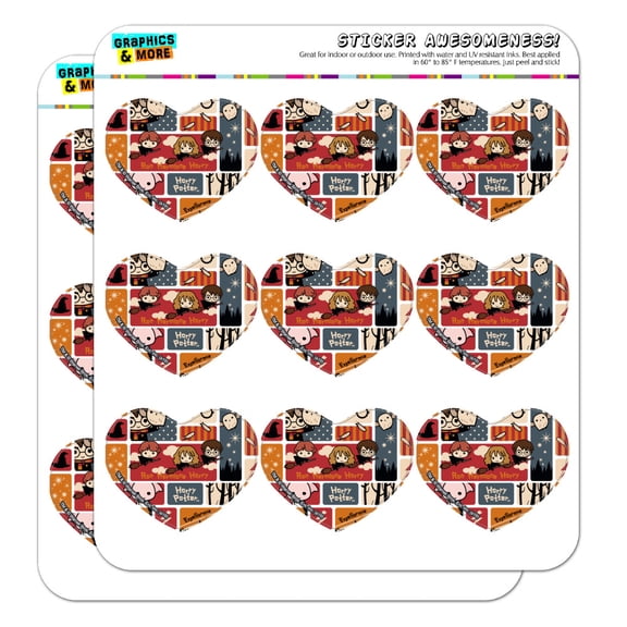 Harry Potter Cute Chibi Pattern Heart Shaped Planner Calendar Scrapbook Craft Stickers