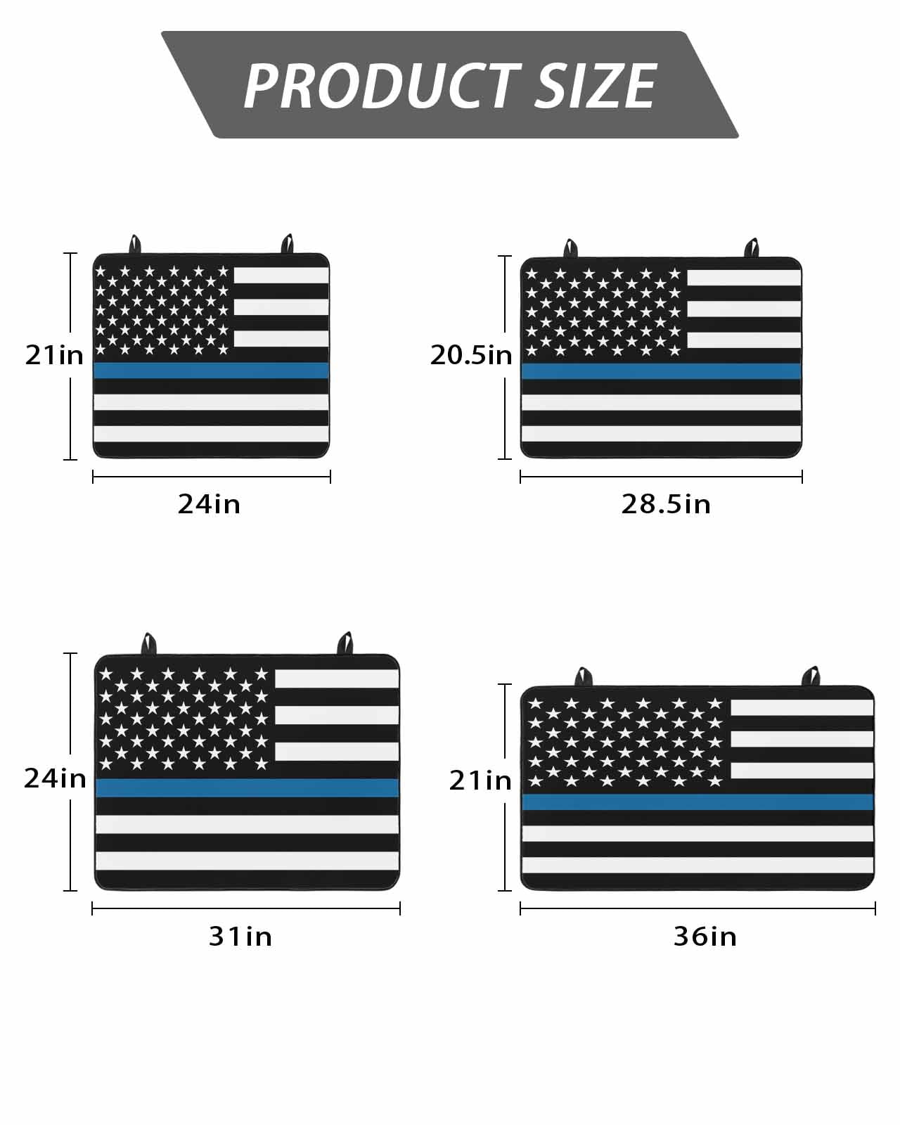 Stove Top Covers for Electric Stove,Blue White American Police Flag Glass Stovetop Cover Protector,Honoring Law Enforcement Officers Cooktop Protector Oven Mat for Kitchen Countertop 24"x21"