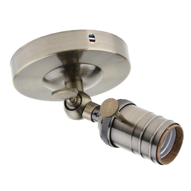 Zócalo de lámpara de grado giratorio, zócalo de lámpara de Metal de luz colgante Vintage Pátina verde jinwen Base de luz de techo