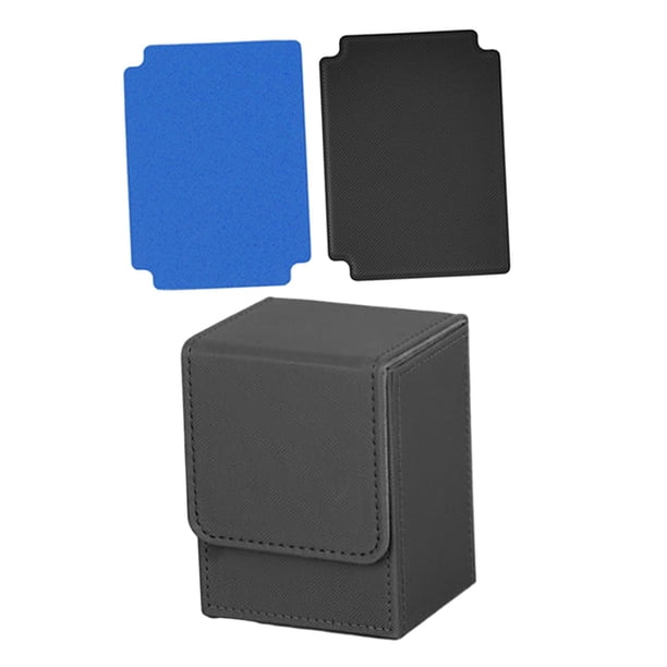 Caja contenedora para baraja de cartas coleccionables con capacidad para más de 100 cartas y separadores. Soporte para tarjetas de juego. Gris