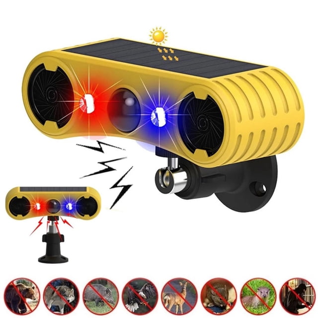 NATEFEMIN Outdoor Solar Induction Alarm 26 Feet Motion Detection 4 Modes 13 Sound 129dB For Barn Orchard Warehouse Construction Site