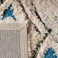 thumbnail image 6 of SAFAVIEH Casablanca Rosamund Abstract Wool Shag Runner Rug, Ivory/Charcoal, 2'3" x 8', 6 of 7