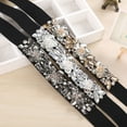 thumbnail image 5 of New Rhinestone Elastic Belt for Women Dresses Full Crystal Gem Black Female Waist Belt for Coats Down Fashion Luxury Ladies Belt (Write), 5 of 7