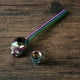 thumbnail image 4 of piezas de mini pipa de tabaco de aleación de aluminio amarilla y negra para fumar marihuana o como decoración navideña, gran regalo para padre, esposo, novio, forma de calavera genial, 4 of 5