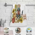 thumbnail image 5 of Watercolor Farmhouse Scarecrow Hand Towels, Autumn Pumpkin Sunflower Kitchen Towel 2 PCS Ultra Soft and Absorbent Fingertip Face Bath Towels for Spa & Hotel, 28.3"x 14.4", 5 of 5