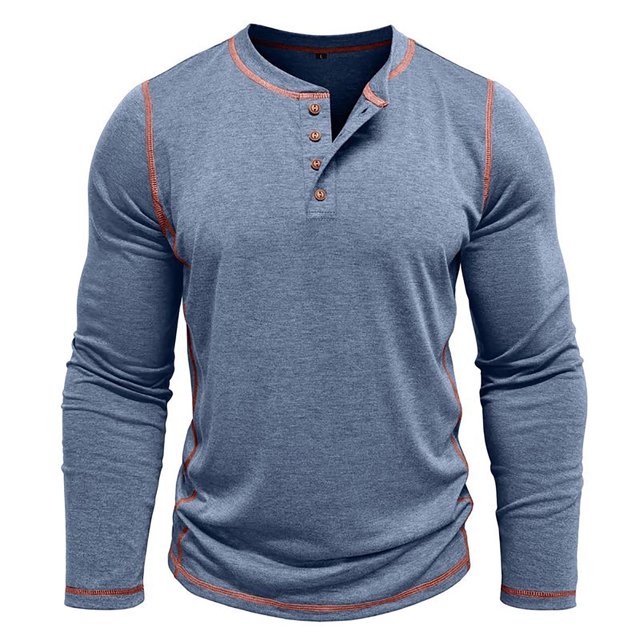 Men's Long Sleeve T Shirt Winter Thermal Base Layer Button Up Casual Comfortable Top for Fall and Cold Weather