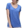 thumbnail image 1 of Richie House Women's Linen T-shirt with starfish print RH2027-A-M, 1 of 6
