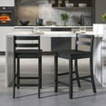 thumbnail image 2 of Costway 24-Inch Wooden Bar Stools Set of 4 with Ergonomic Backrest Counter Height Stools Black, 2 of 6
