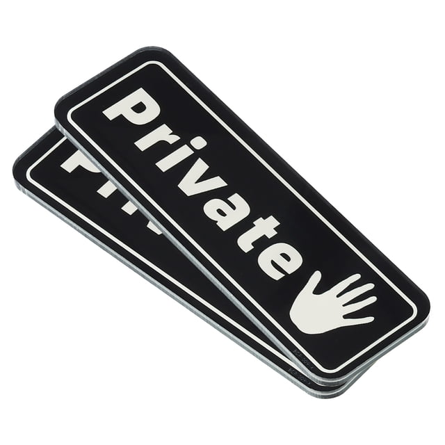 Unique Bargains Private Door Sign 6'x2' Self Adhesive Privacy Sticker Black 2 Pack