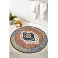 thumbnail image 3 of HAHDAXIA Boho Round Rug 3ft Small Round Area Rug Non-Slip Round Bathroom Rug Washable Throw Rugs for Bedroom Oriental Distressed Round Kitchen Office Circle Rug Round Carpet for Living Dining, 3 of 7