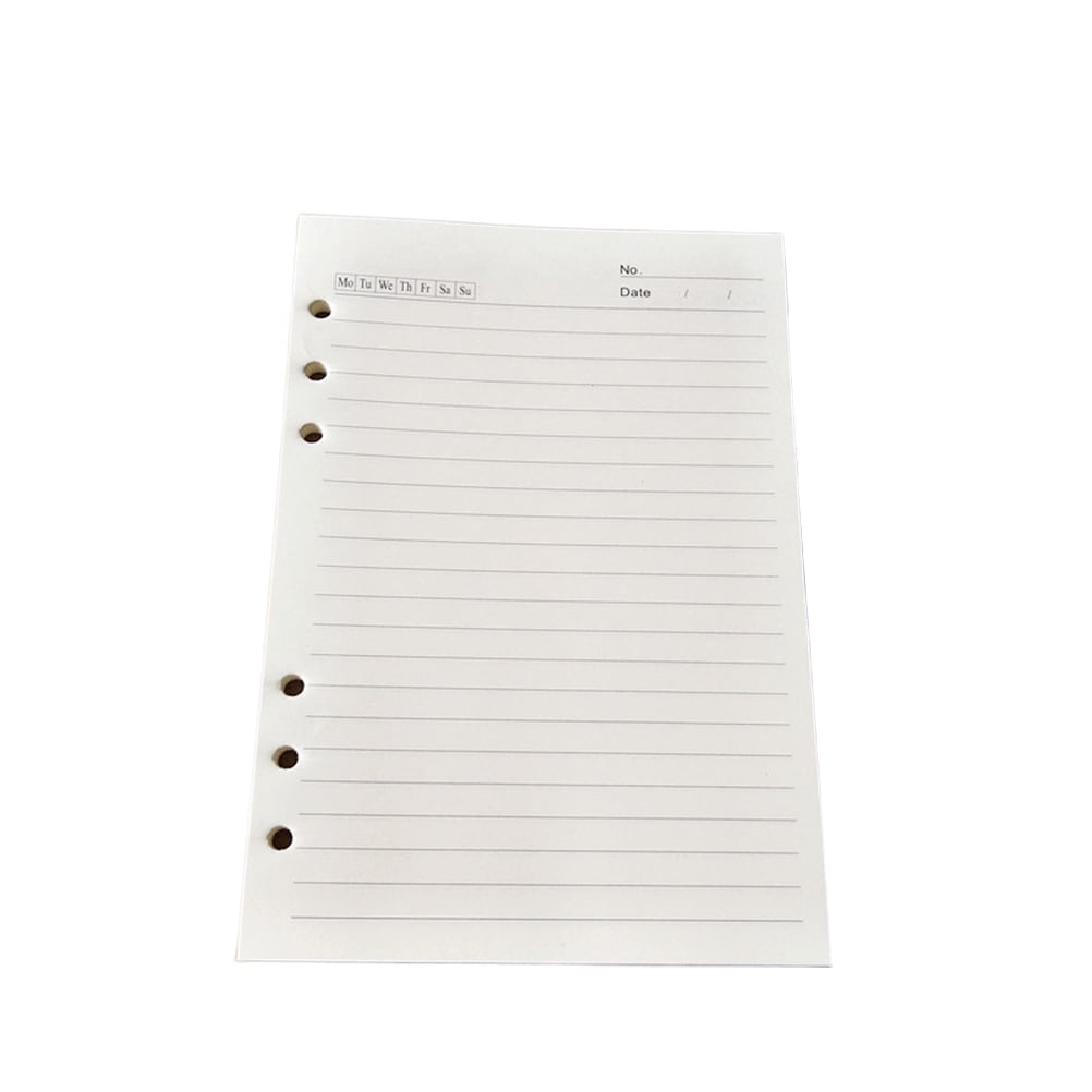 80 Pages A5 Loose-leaf Filler Paper 6-Hole Spiral Notebook Paper Replacement for Men Women